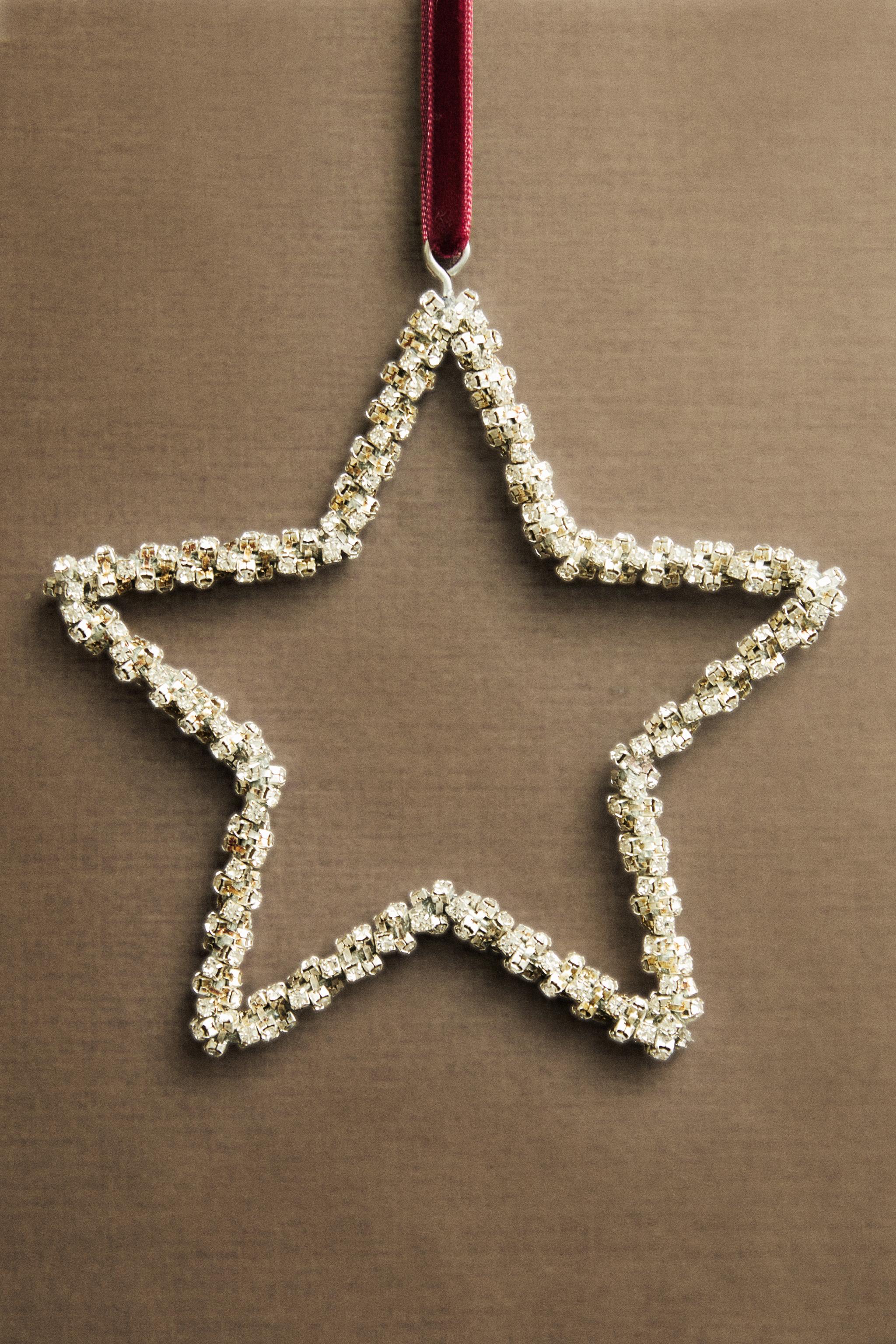 TEXTURED CHRISTMAS STAR TREE DECORATION